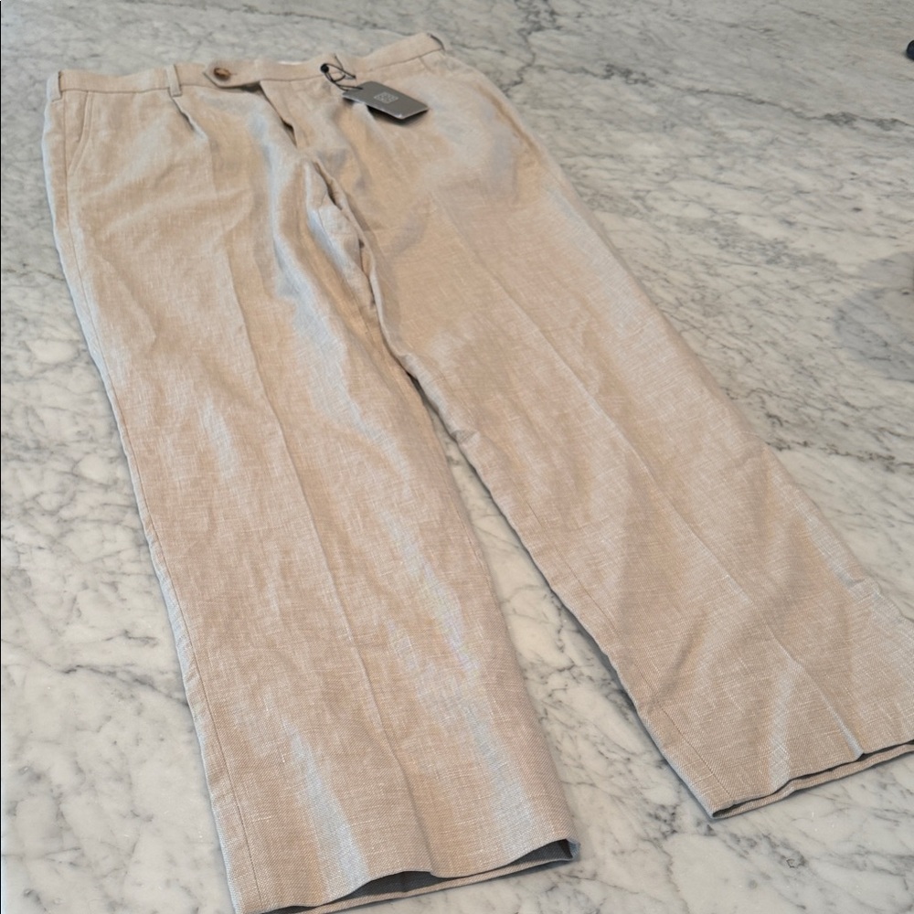 Elegant Beige Men's Dress Pants